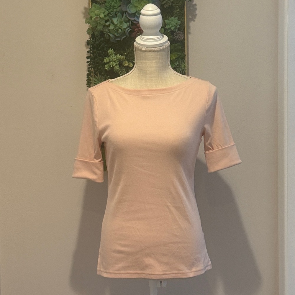 NWT Lauren Ralph Lauren Stretch Boat Neck Shirt - Picture 7 of 8